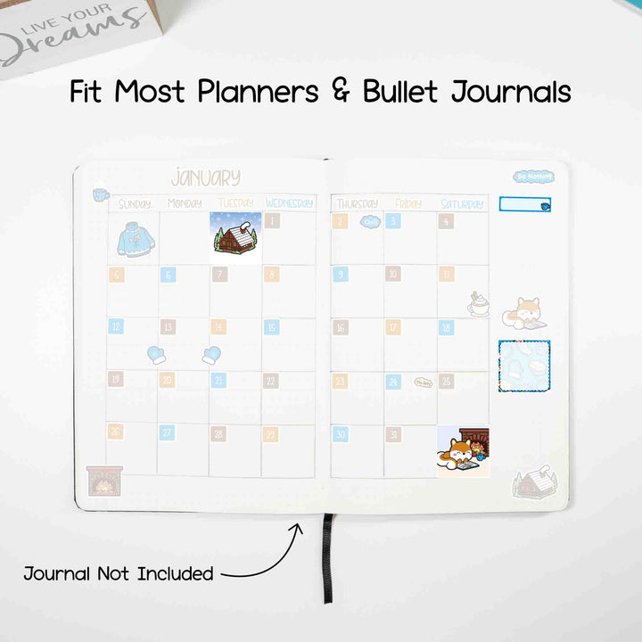 Fit most planners and bullet journals. Journal not included