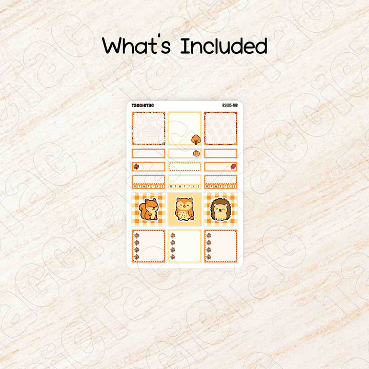 Includes a sheet of October Autumn A5 Box Stickers Kit