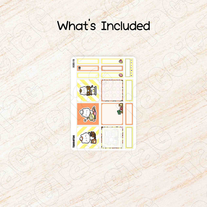 Includes a sheet of November Coffee & Bakery Classic Box Stickers Kit