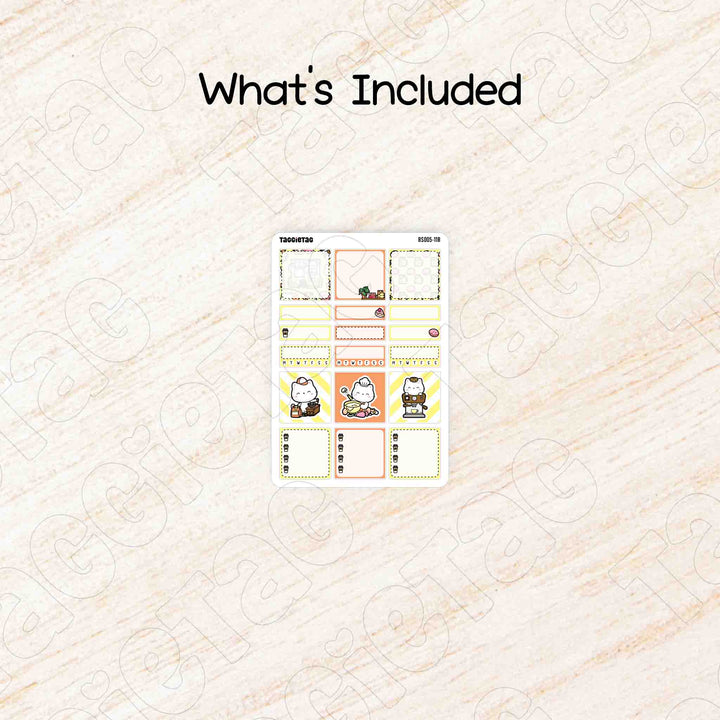 Includes a sheet of November Coffee & Bakery A5 Box Stickers Kit