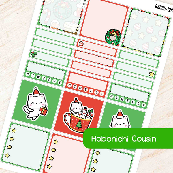 December Christmas A5 Hobonichi Cousin Box Stickers Kit