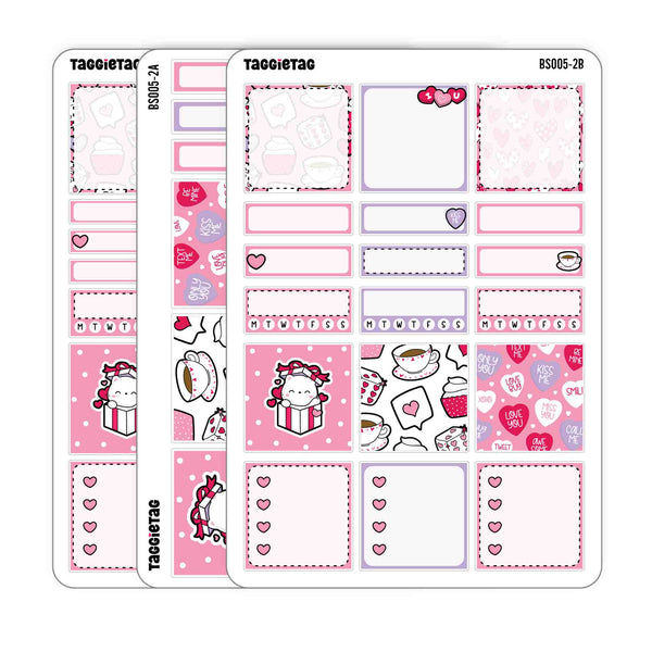 Cats & Hearts Valentines Box Stickers Kit