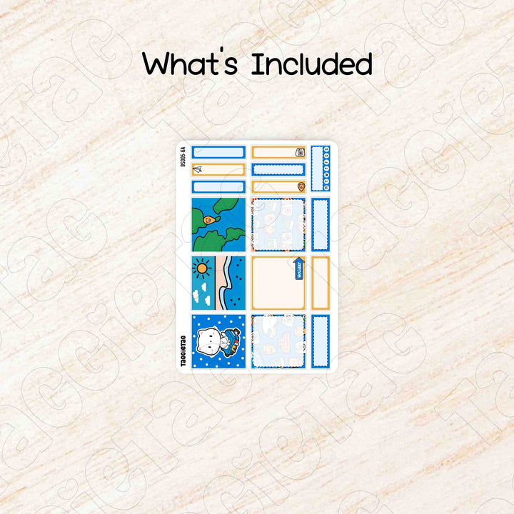 Includes a sheet of Travel Classic Box Stickers Kit | Blue & Yellow Theme Functional Stickers