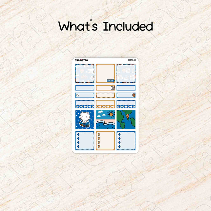Includes a sheet of Travel A5 Box Stickers Kit