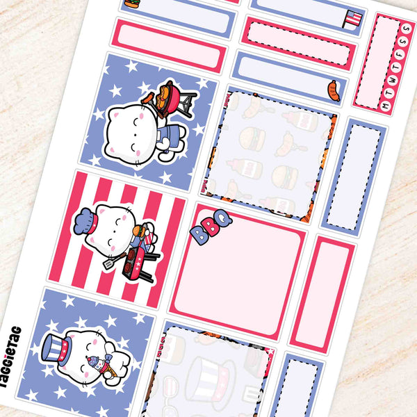 July 4th BBQ Classic Box Stickers Kit