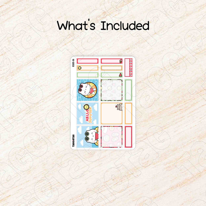 Includes a sheet of August Summer Classic Box Stickers Kit
