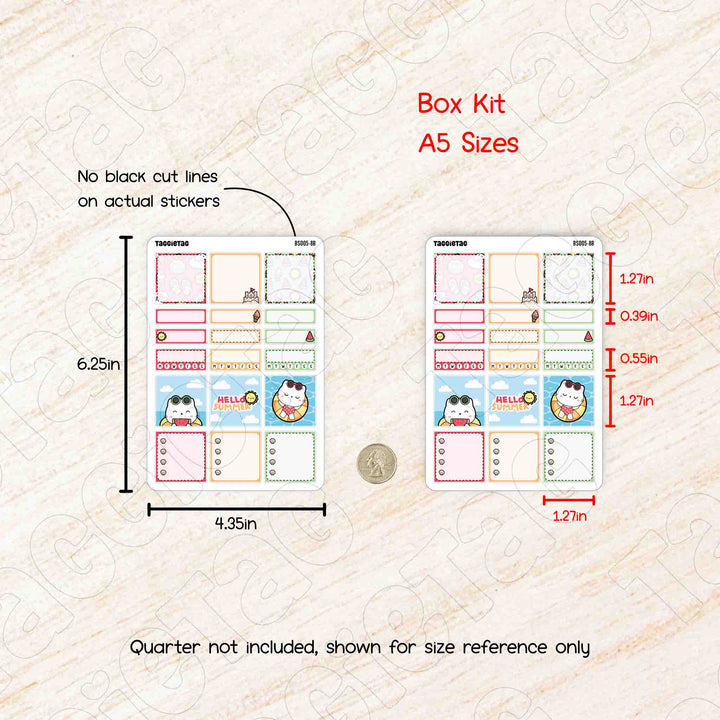No black cut lines on actual stickers. Sheet size is 4.35in x 6.25in