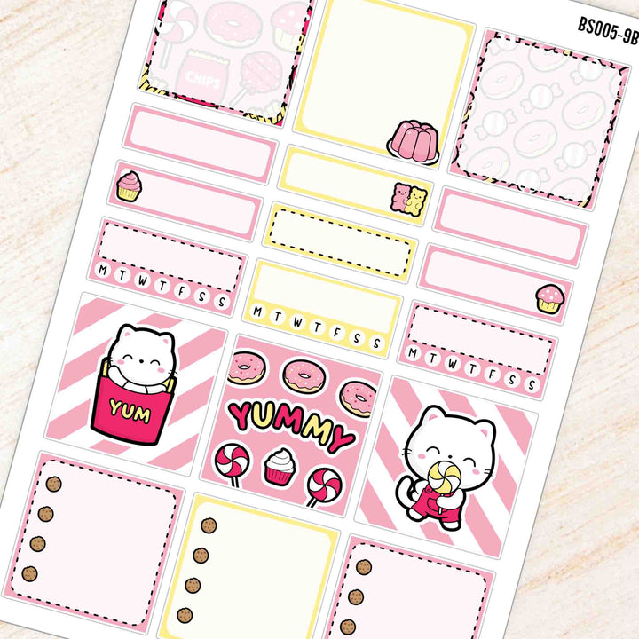September Snack Time A5 Box Stickers Kit