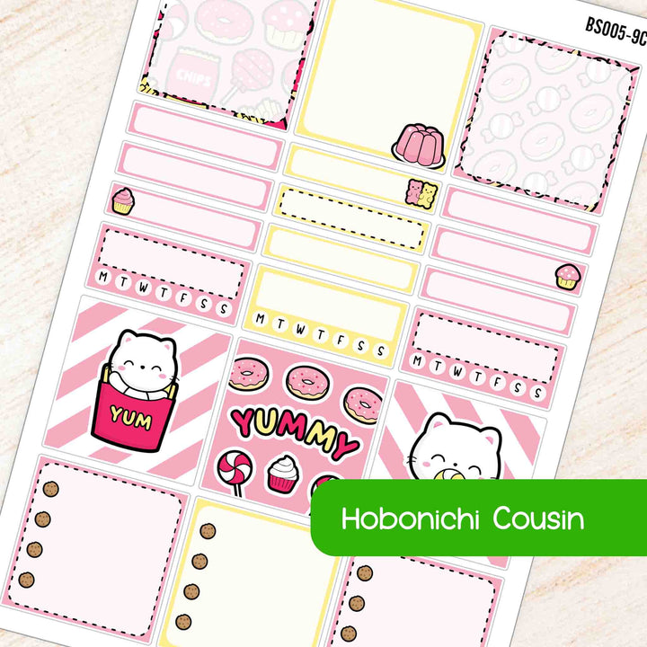 September Snack Time A5 Hobonichi Cousin Box Stickers Kit