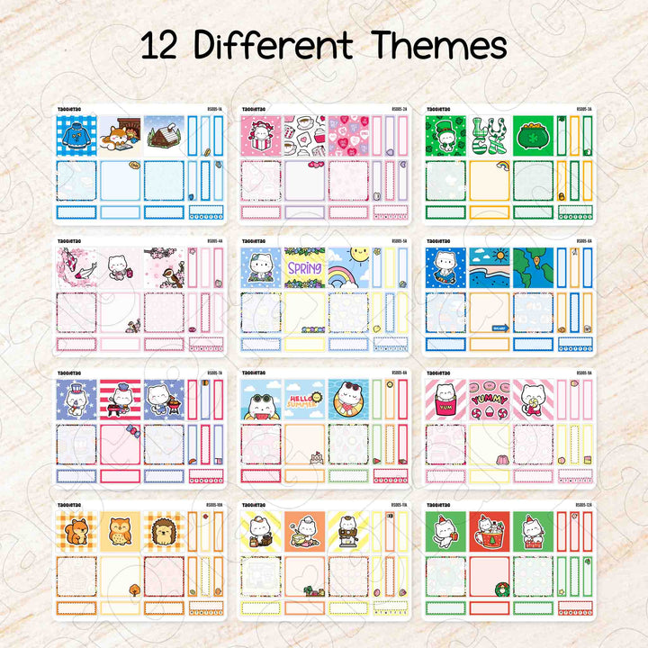 Set #5 Classic Box Stickers Bundle Kit available in 12 different themes