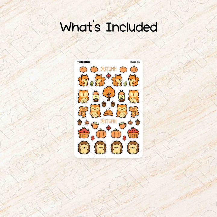 Includes a sheet of October Autumn Theme Deco Kit for Planners and Journals