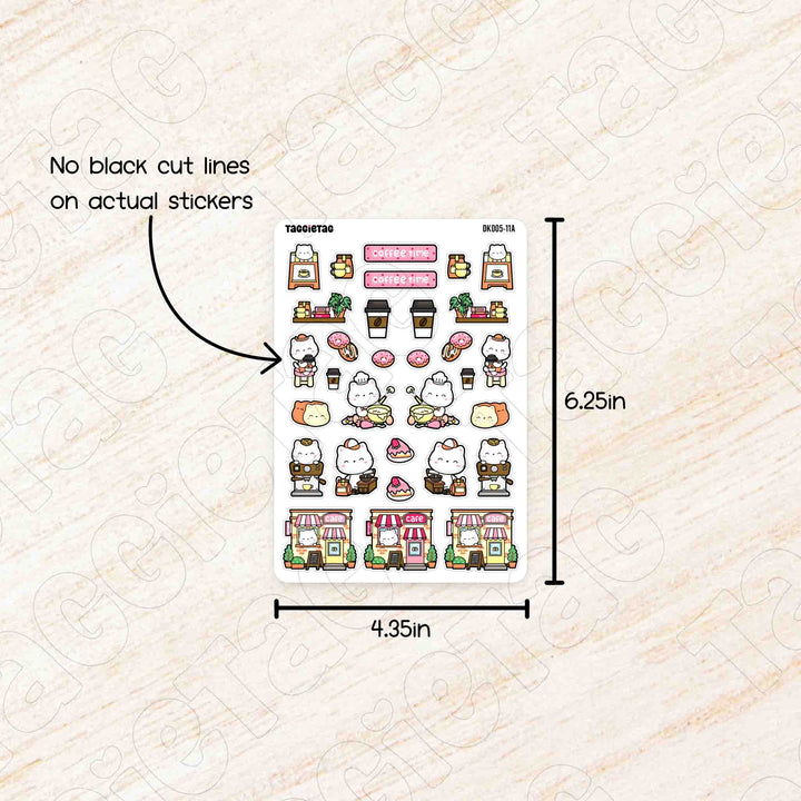 No black cut lines on actual stickers. Sheet size is 4.35in  6.25in