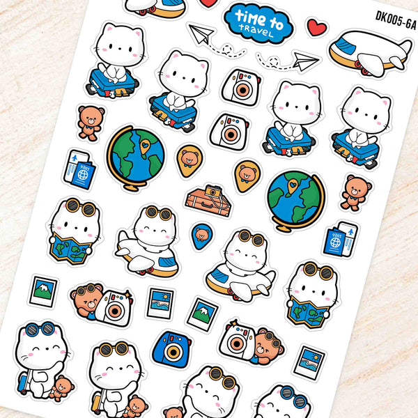 Travel Theme Deco Kit for Planners and Journals - Blue & Yellow Theme