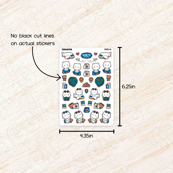 No black cut lines on actual stickers. Sheet size is 4.35in x 6.25in