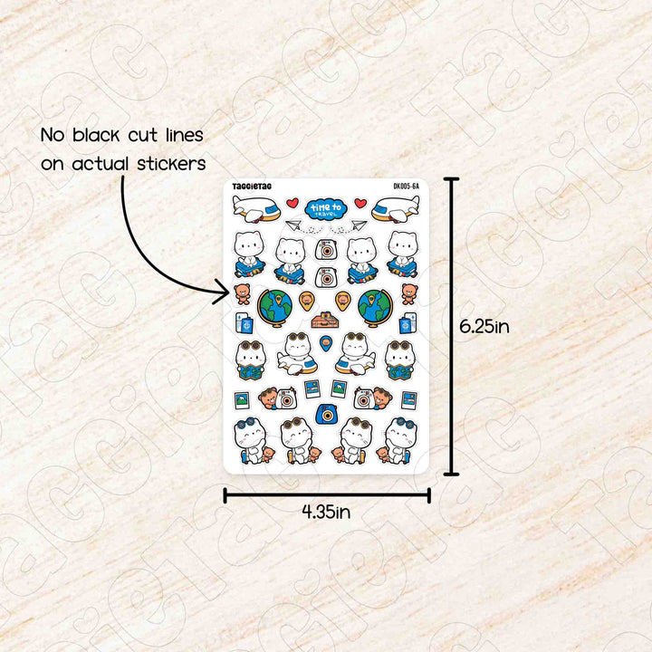 No black cut lines on actual stickers. Sheet size is 4.35in x 6.25in