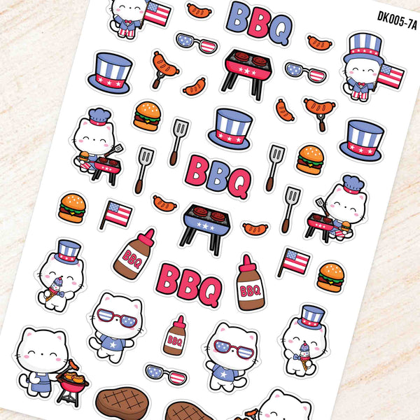 July 4th BBQ Theme Deco Kit for Planners and Journals