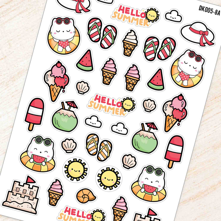 August Summer Theme Deco Kit for Planners and Journals