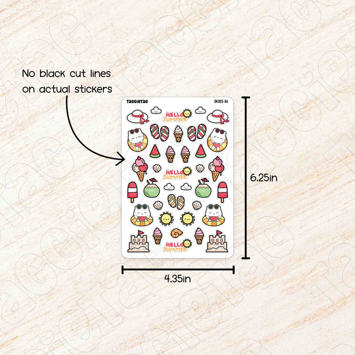 No black cut lines on actual stickers. Sheet size is 4.35in x 6.25in
