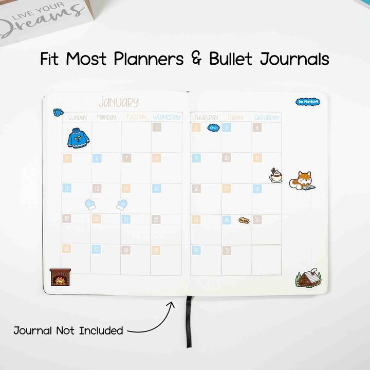 Fit most planners and bullet journals. Journal not included