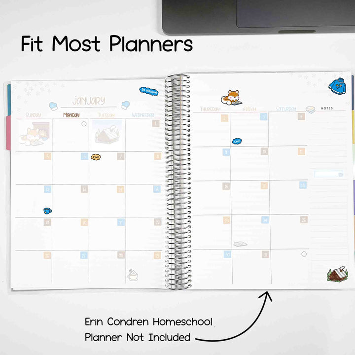 Fit most planners. Erin Condren Homeschool Planner not included