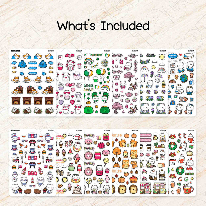 Includes 12 sheet of planner stickers