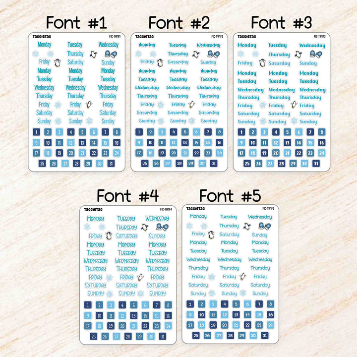 Ultimate 12-Month Planner Sticker Gift Set available in 5 different fonts