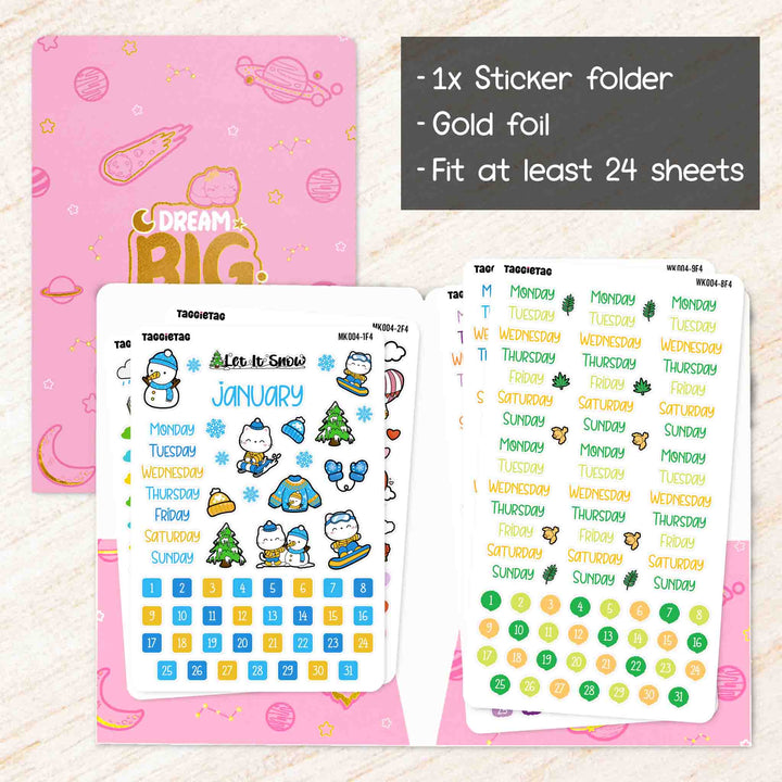 Includes 1 sticker folder that fits at least 24 sticker sheets