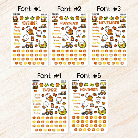 Planner sticker starter kit available in 5 different fonts