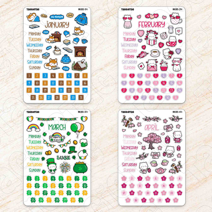 January to April stickers