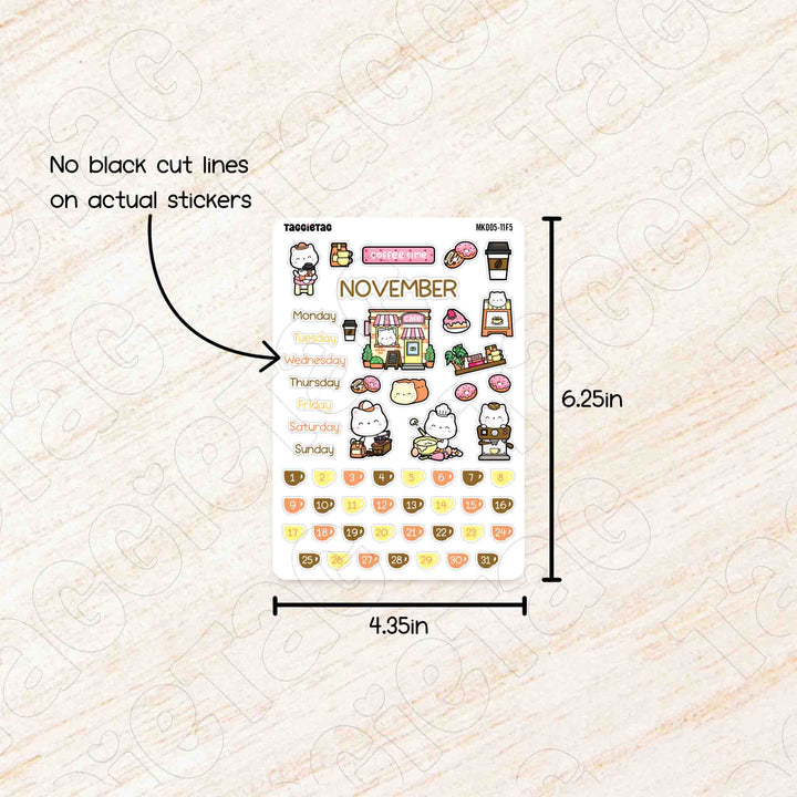 No black cut lines on actual stickers. Sheet size is 4.35in x 6.25in