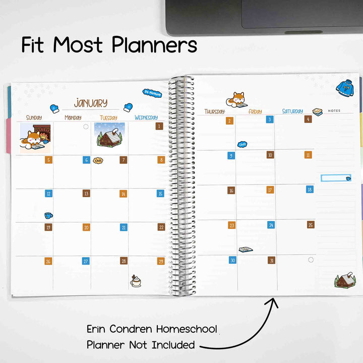 Fit most planners. Erin Condren homeschool planner not included