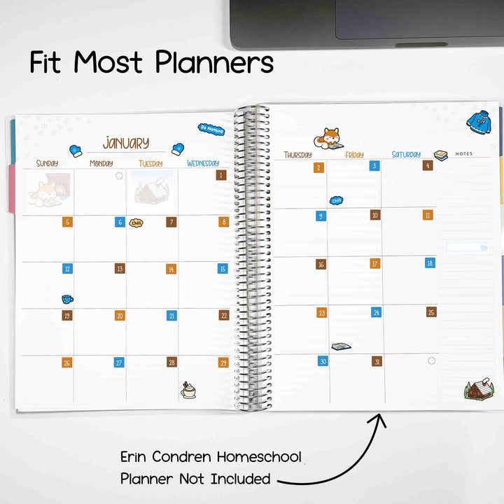 Fit most planners, Erin Condren Homeschool Planner not included