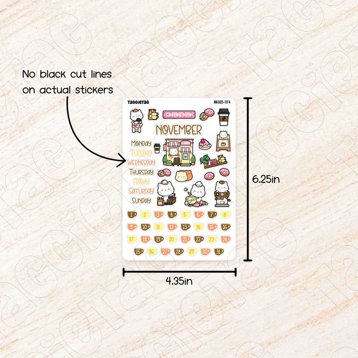 No black cut lines on actual stickers. Sheet size is 4.35in x 6.25in
