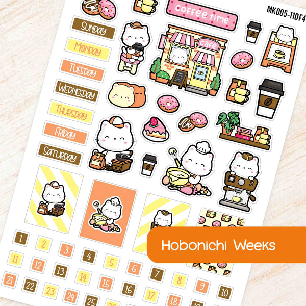 November Coffee & Bakery Hobonichi Weeks Monthly Planner Sticker Kit
