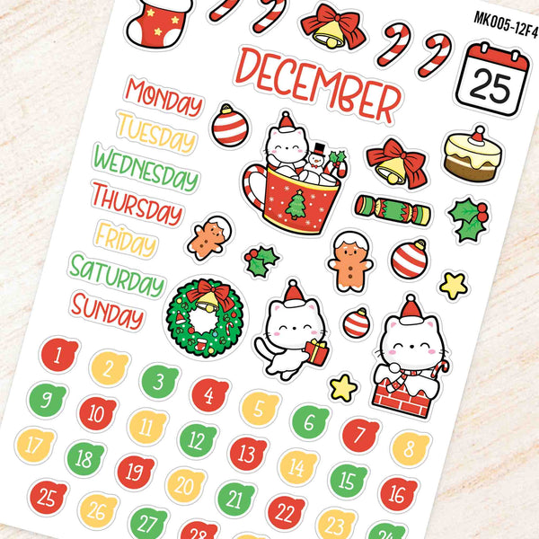 December Christmas Monthly Planner Sticker Kit
