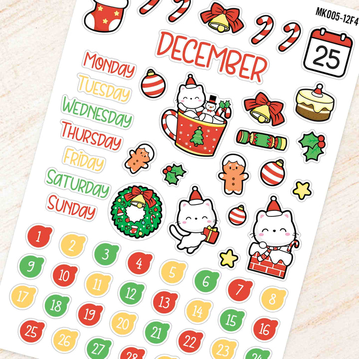 December Christmas Monthly Planner Sticker Kit