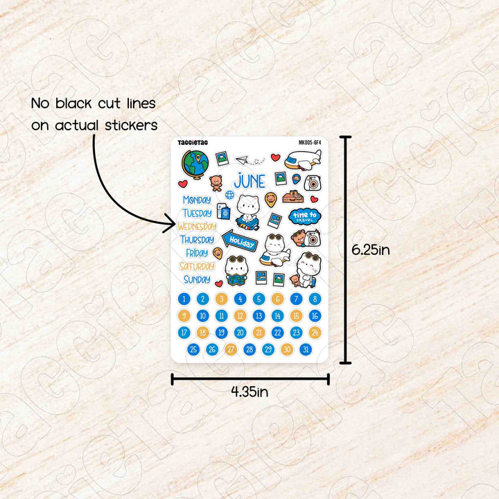 No black cut lines on actual stickers. Sheet size is 4.35in x 6.25in