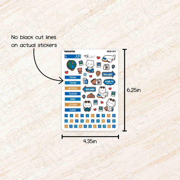 No black cut lines on actual stickers. Sheet size is 4.35in x 6.25in