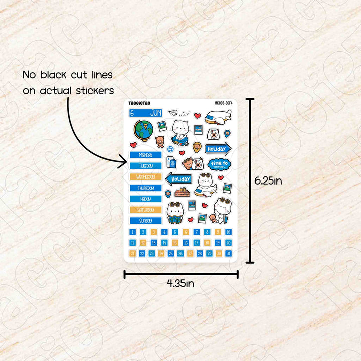 No black cut lines on actual stickers. Sheet size is 4.35in x 6.25in