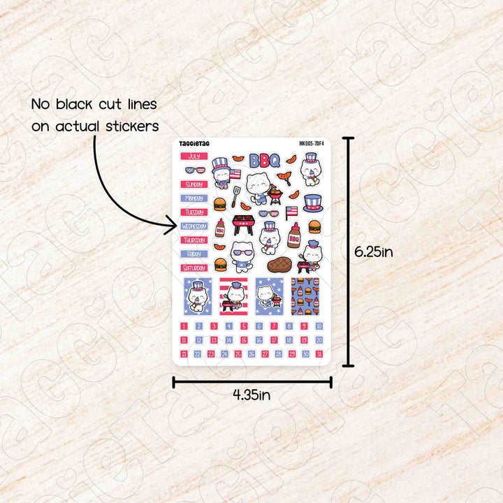 No black cut lines on actual stickers. Sheet size is 4.35in x 6.25in