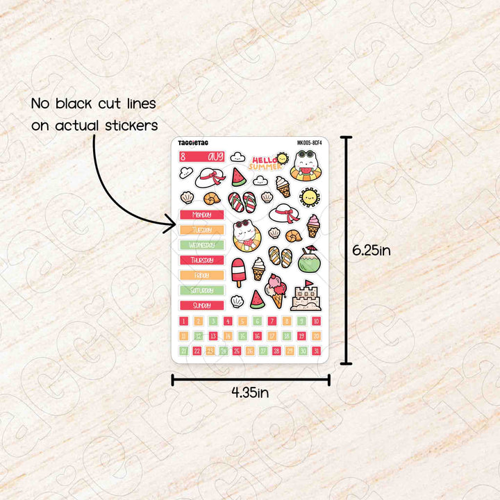 No black cut lines on actual stickers. Sheet size is 4.35in x 6.25in