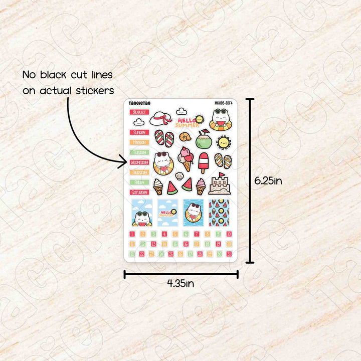 No black cut lines on actual stickers. Sheet size is 4.35in x 6.25in