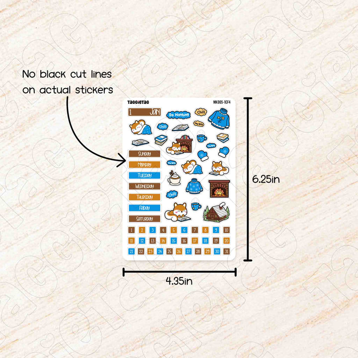 No black cut lines on actual stickers. Sheet size is 4.35in x 6.25in