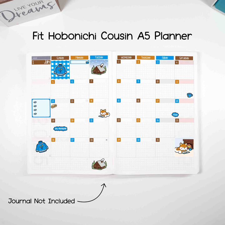 Fit Hobonichi Cousin A5 planner. Journal not included
