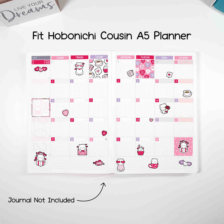 Fit Hobonichi Cousin A5 planner. Journal not included