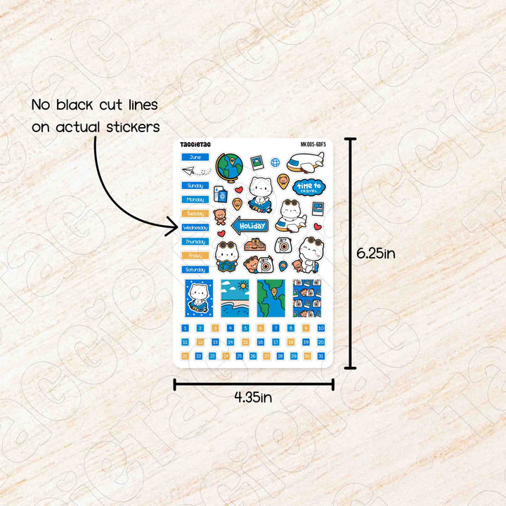 No black cut lines on actual stickers. Sheet size is 4.35in x 6.25in