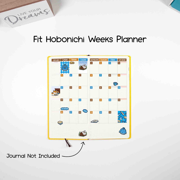 Fit Hobonichi Weeks planner. Journal not included