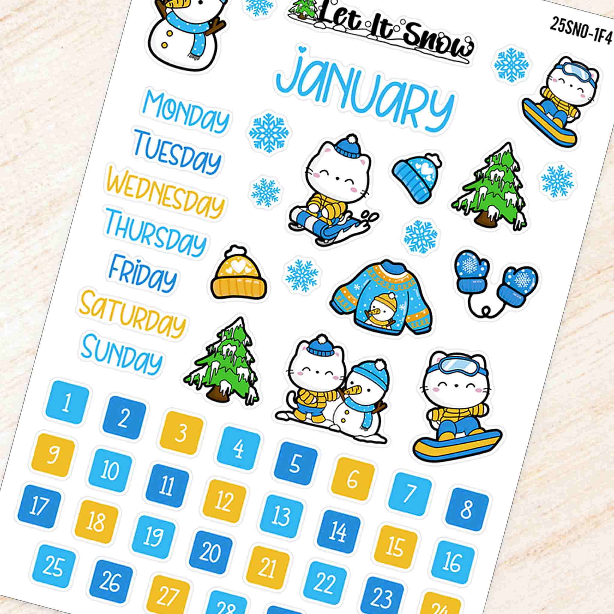January Winter Theme #2 Planner Stickers | Planner Stickers Monthly Ki ...