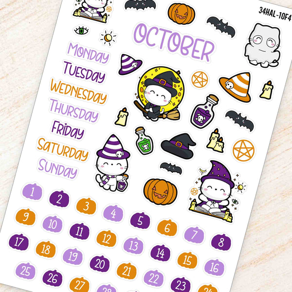 October Halloween #2 Theme Planner Stickers