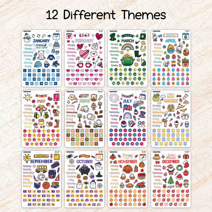 Planner stickers bundle set #3 has 12 different themes